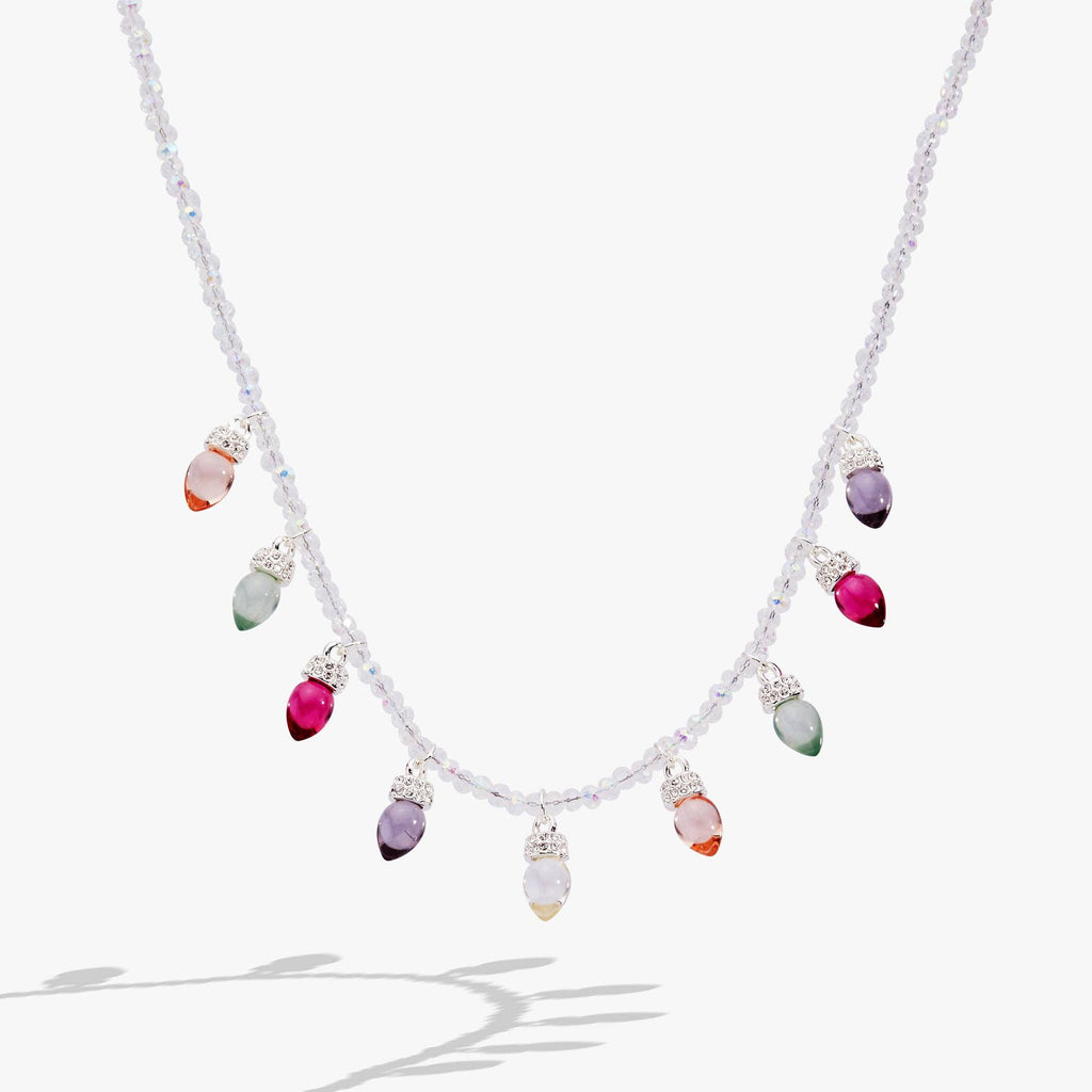 Christmas Muted Light Bulb Necklace: Silver