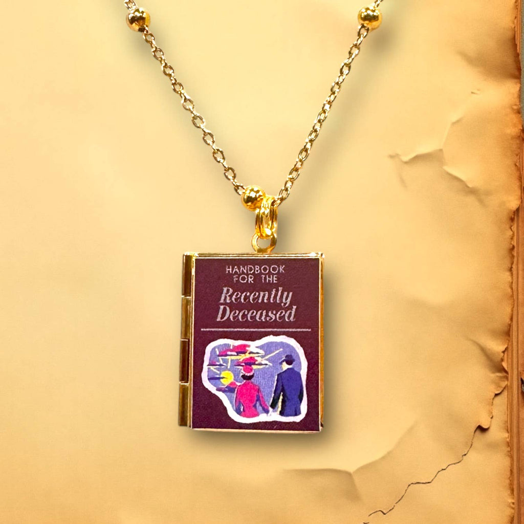 Movie Fan Book Necklace | Beetlejuice Handbook: Gold Plated Stainless Steel