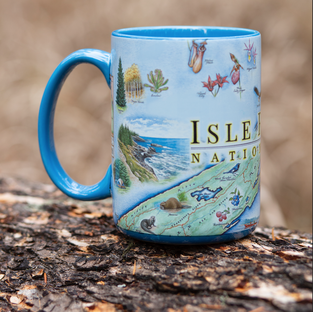 Isle Royale National Park Map Mug – 16 oz Ceramic, Blue