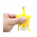 Keychain - Rubber Chicken Laying Egg Squishy Humor Gag Gift