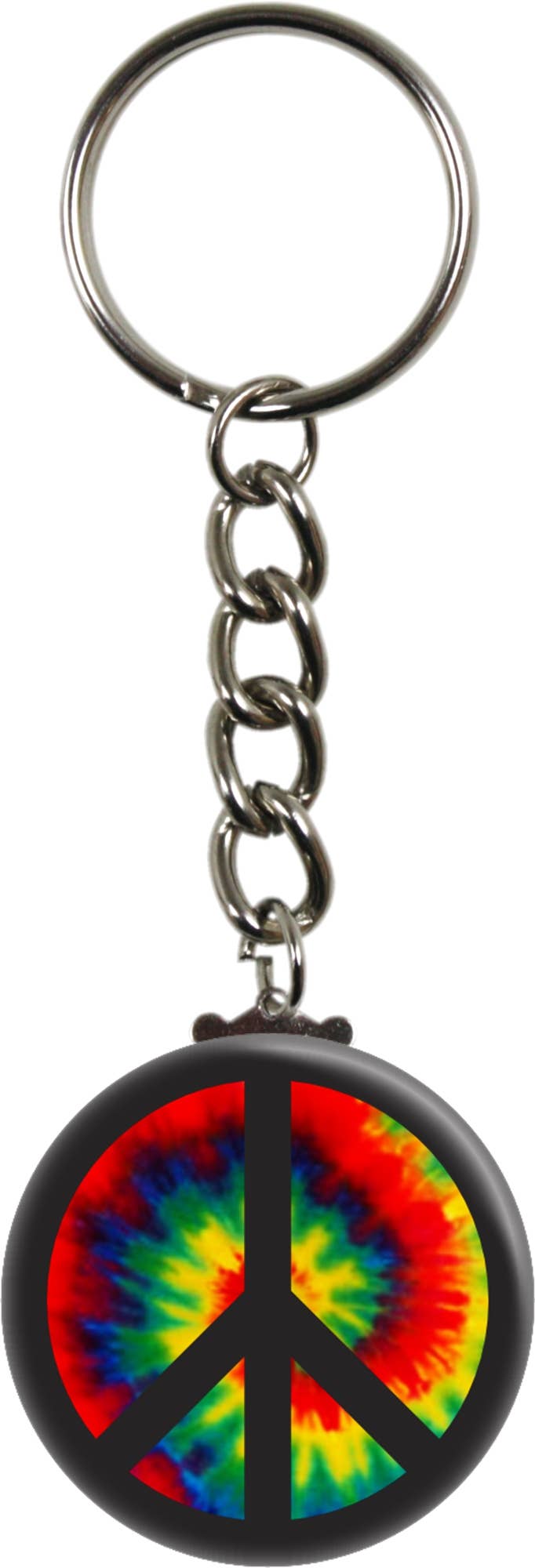 Keychain - Peace Sign - Three Color Options: Black / White