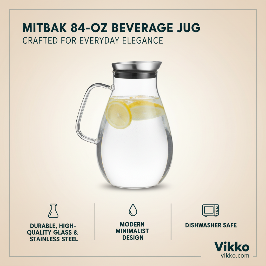 MITBAK 84-OZ Beverage Jug with Stainless Lid for All Drinks