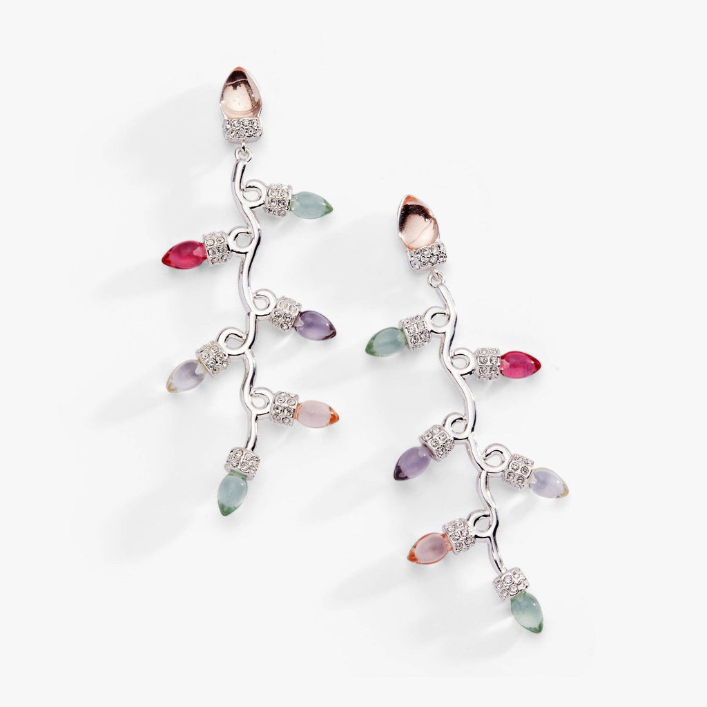 Christmas Muted Light Bulb Earrings: Silver
