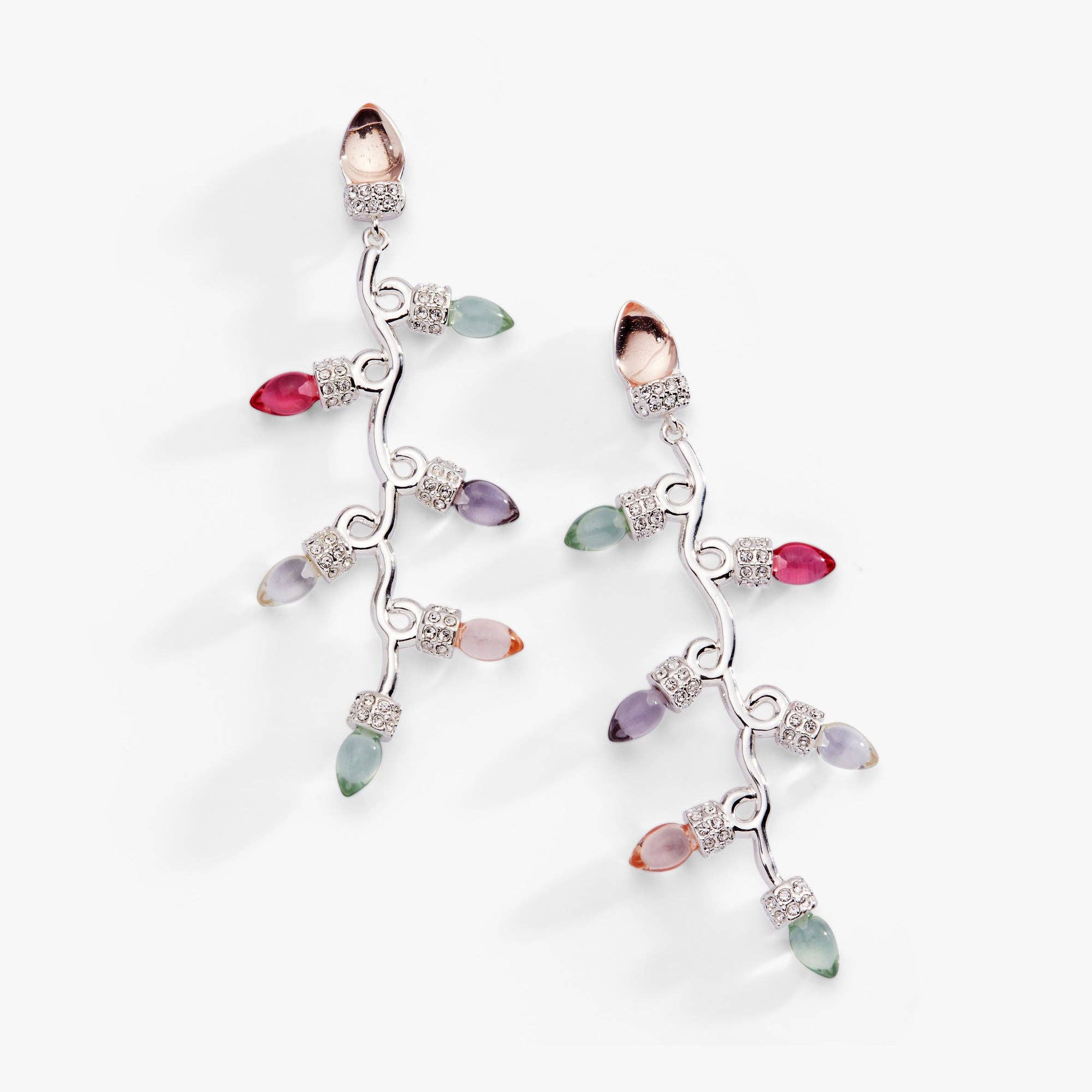 Christmas Muted Light Bulb Earrings: Silver