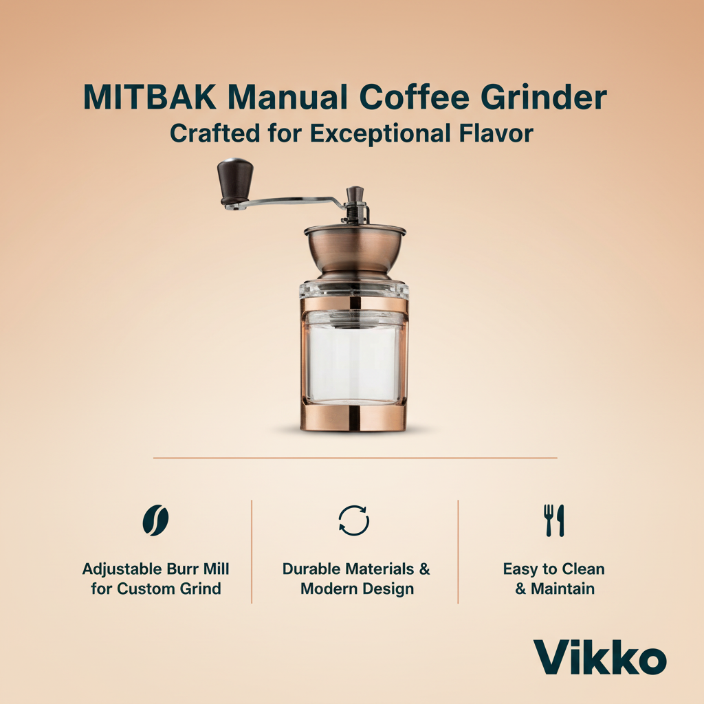 MITBAK Manual Coffee Grinder with Adjustable Burr Mill
