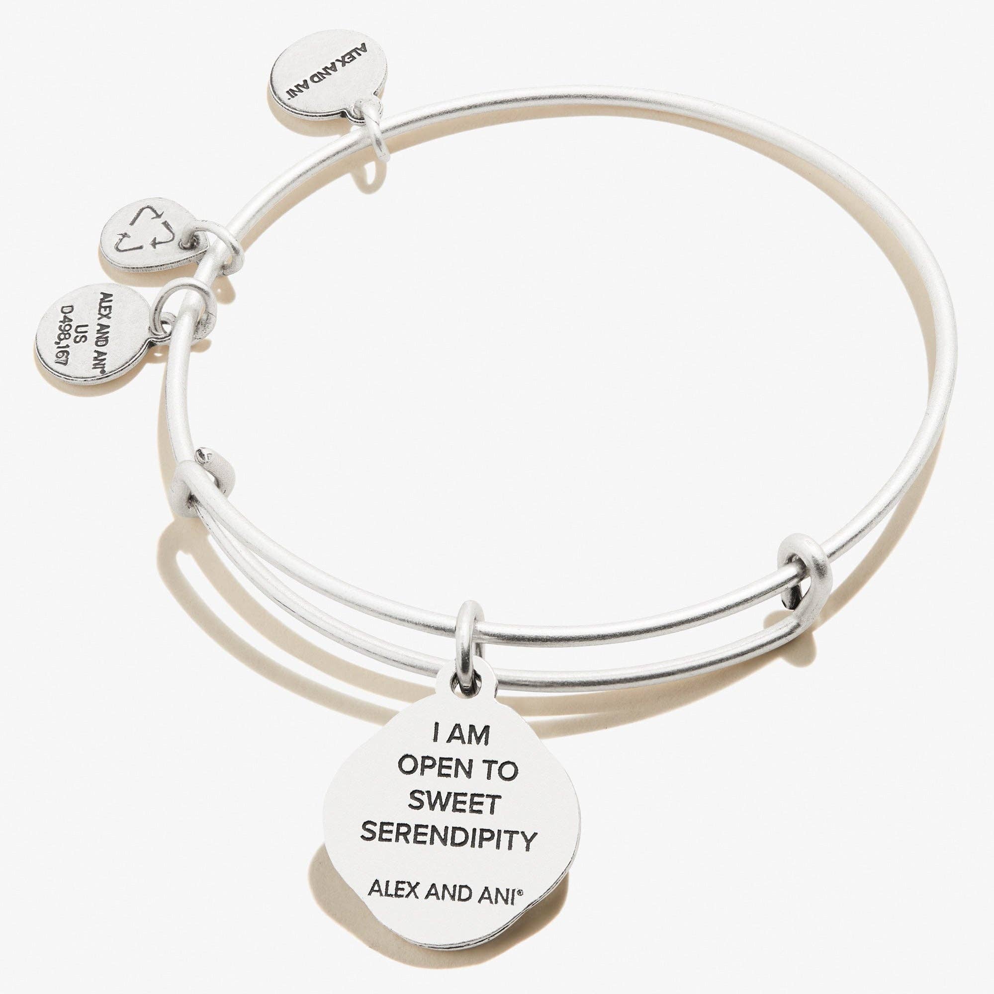 Four Leaf Clover Charm Bangle, 'Sweet Serendipity': Rafaelian Silver