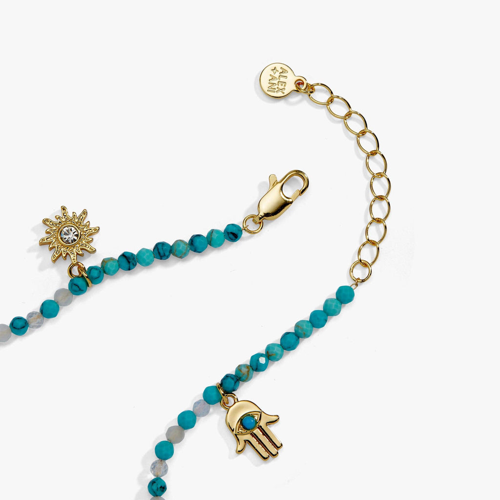 Healing Stone Charm Anklet: Gold