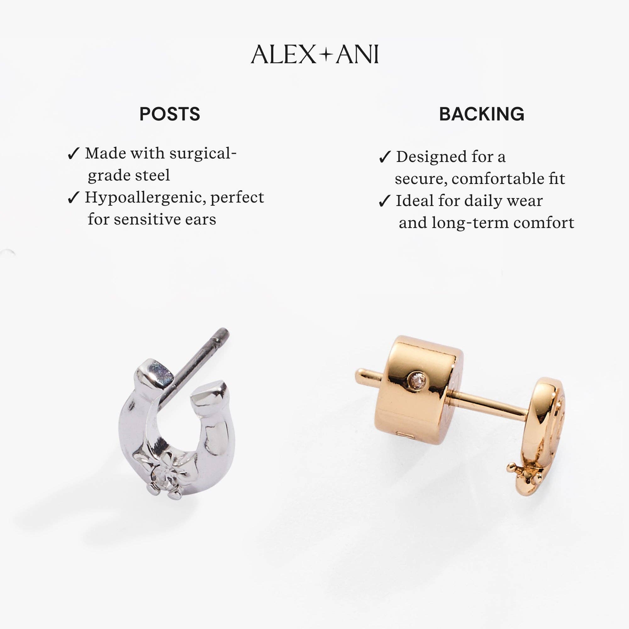 Bee Stud Earrings: Two Tone