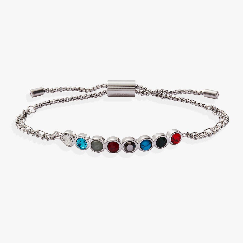 Daughter Hidden Message Acrostic Bolo Bracelet: Stainless Steel Gold