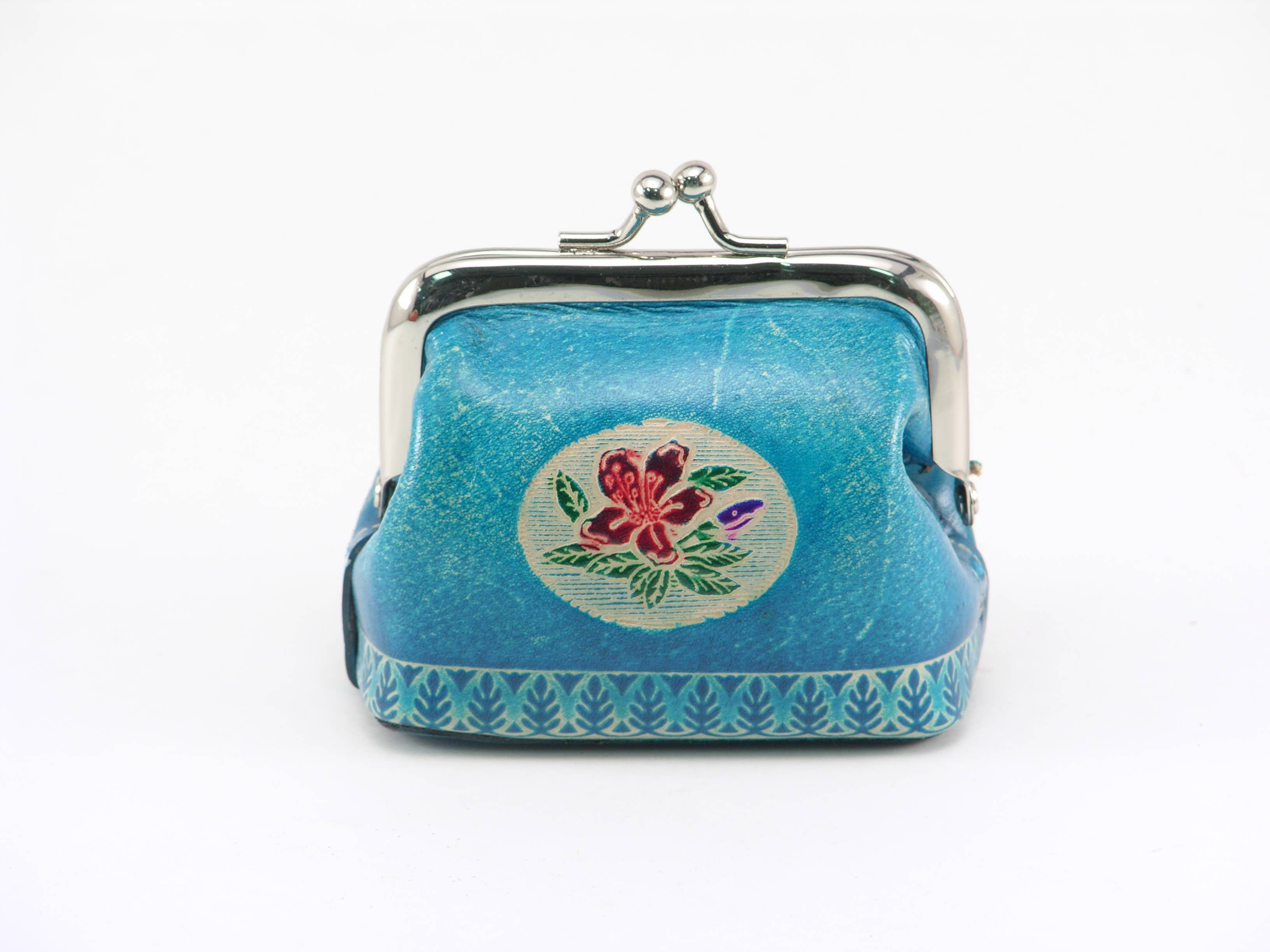 Handmade Leather metal clip clasped Coin Purse - K0004