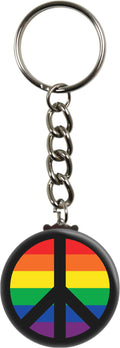 Keychain - Peace Sign - Three Color Options: Black / Rainbow