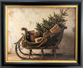 Green Sled – Vintage Christmas Wall Art: P8 / 12" x 10"