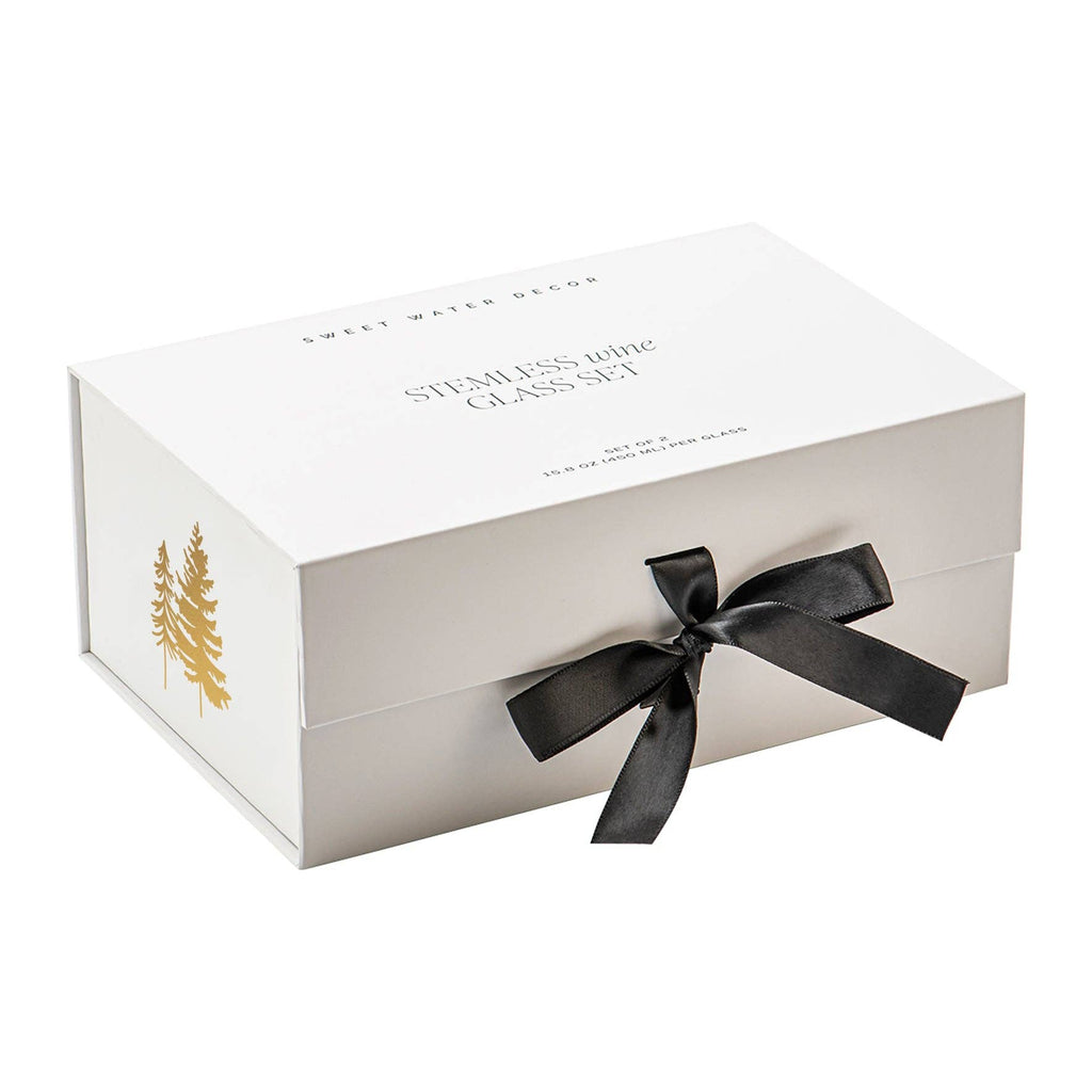 Trees Stemless Wine Glasses, Boxed Set of 2