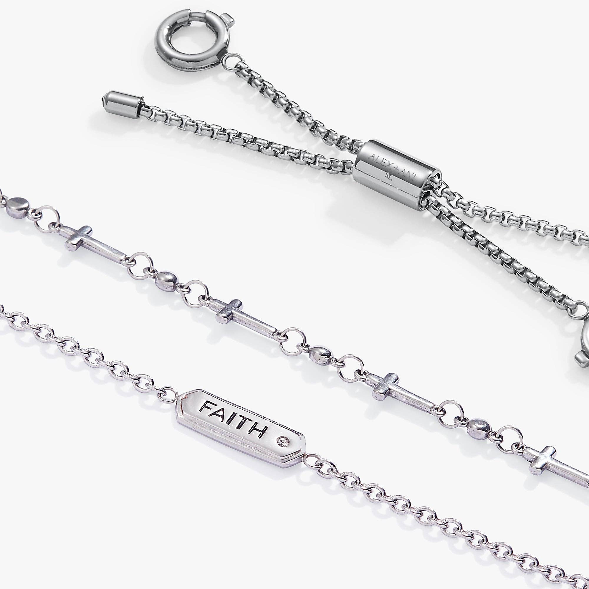 Faith Stranded™ Bracelet Set: Stainless Steel Silver