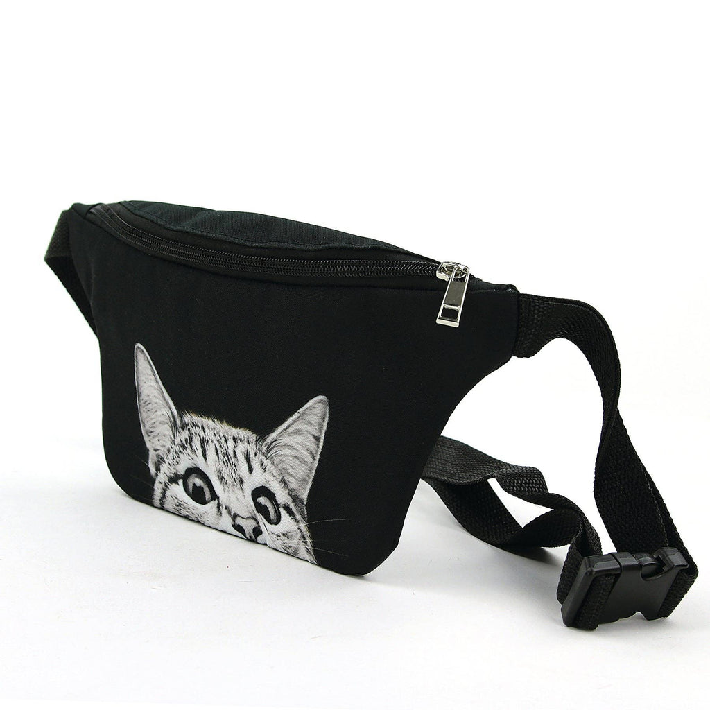 Peeking Cat Fanny in Polyester Material