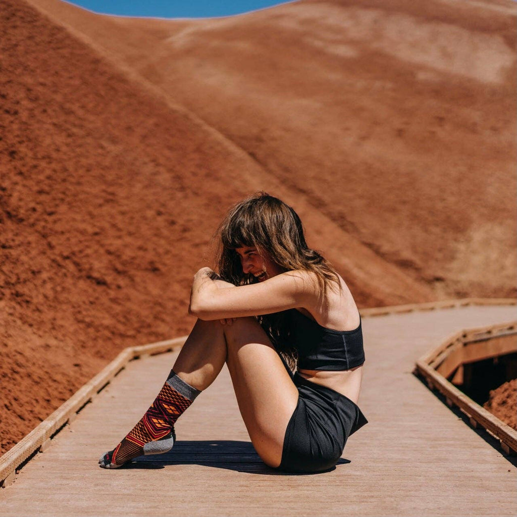 Crew Performance Wool Socks - Mango | Eco-Friendly Athletic : Small/Medium (Women 5-10 / Men 4-8)