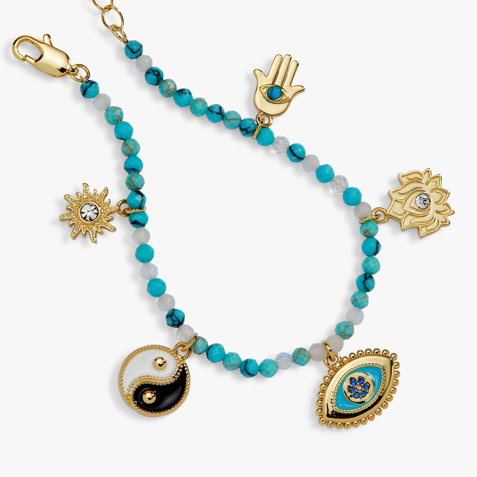 Healing Stone Charm Bracelet: Gold