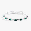 May Birthstone Emerald Cut Bangle: Silver