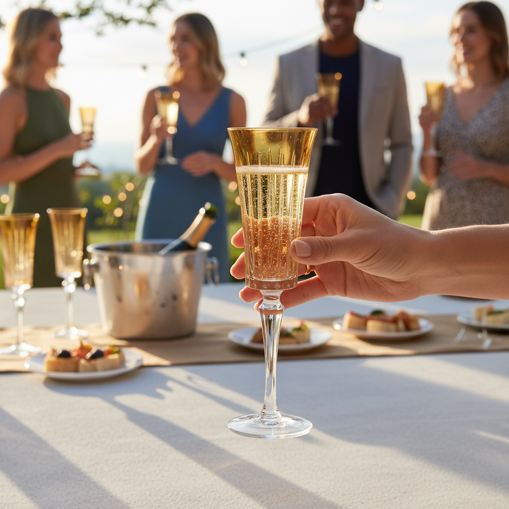 Vikko Décor - Timeless, 6oz Champagne Glass, Amber