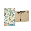 Michigan State Map Wooden Postcard