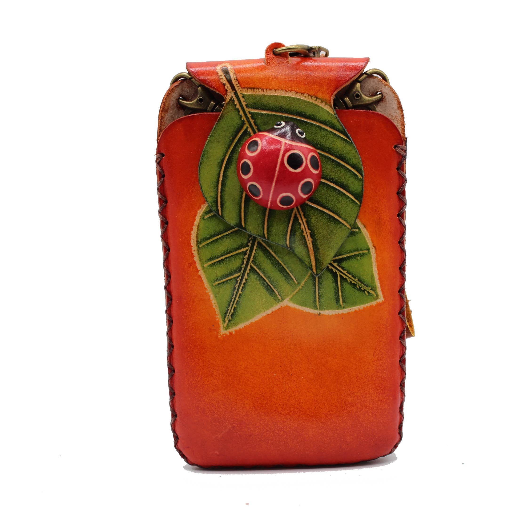 Leather Ladybug Wallet and Cell Case Holder