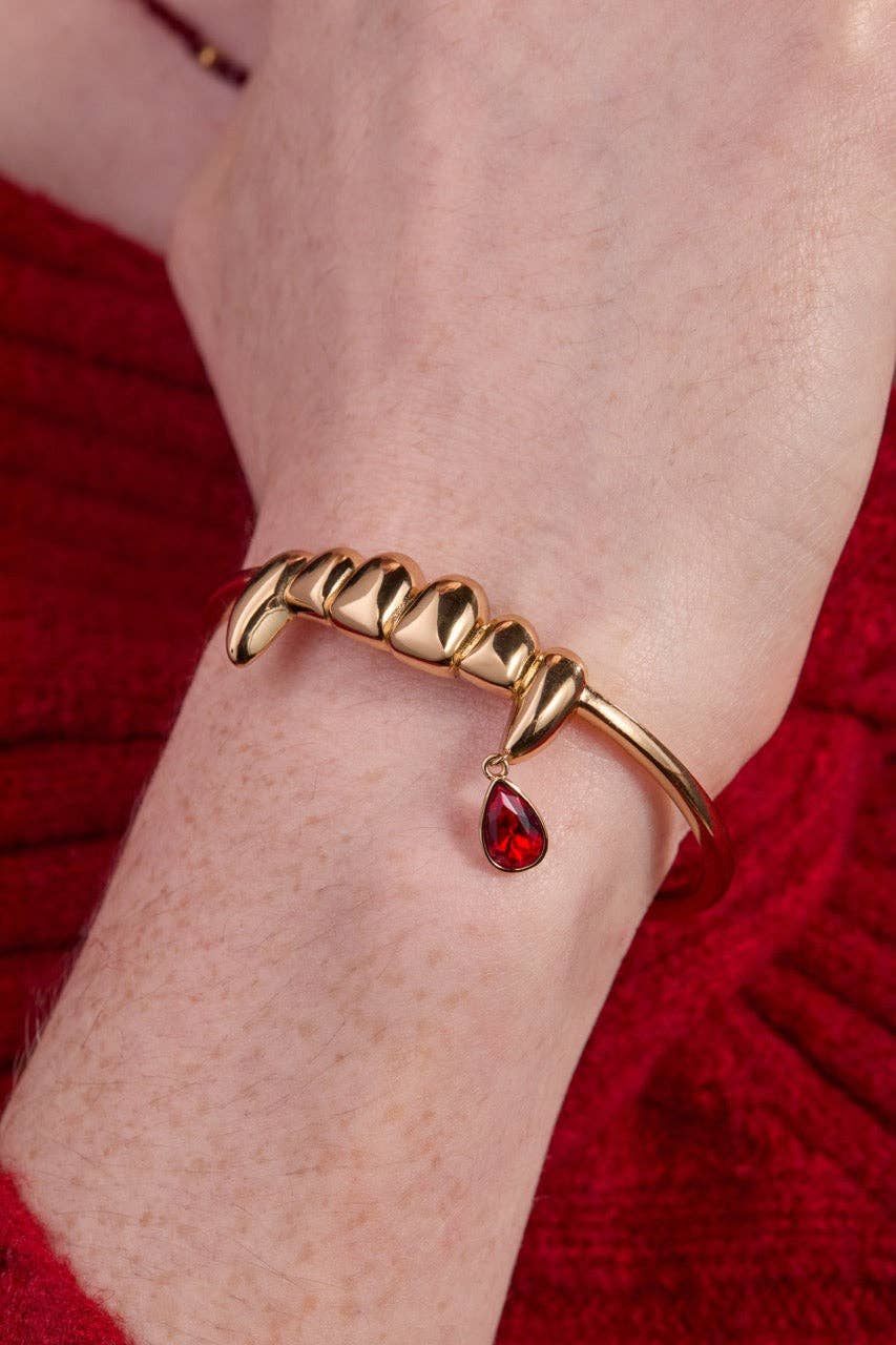 Vampire Teeth Fangs Cuff: Gold