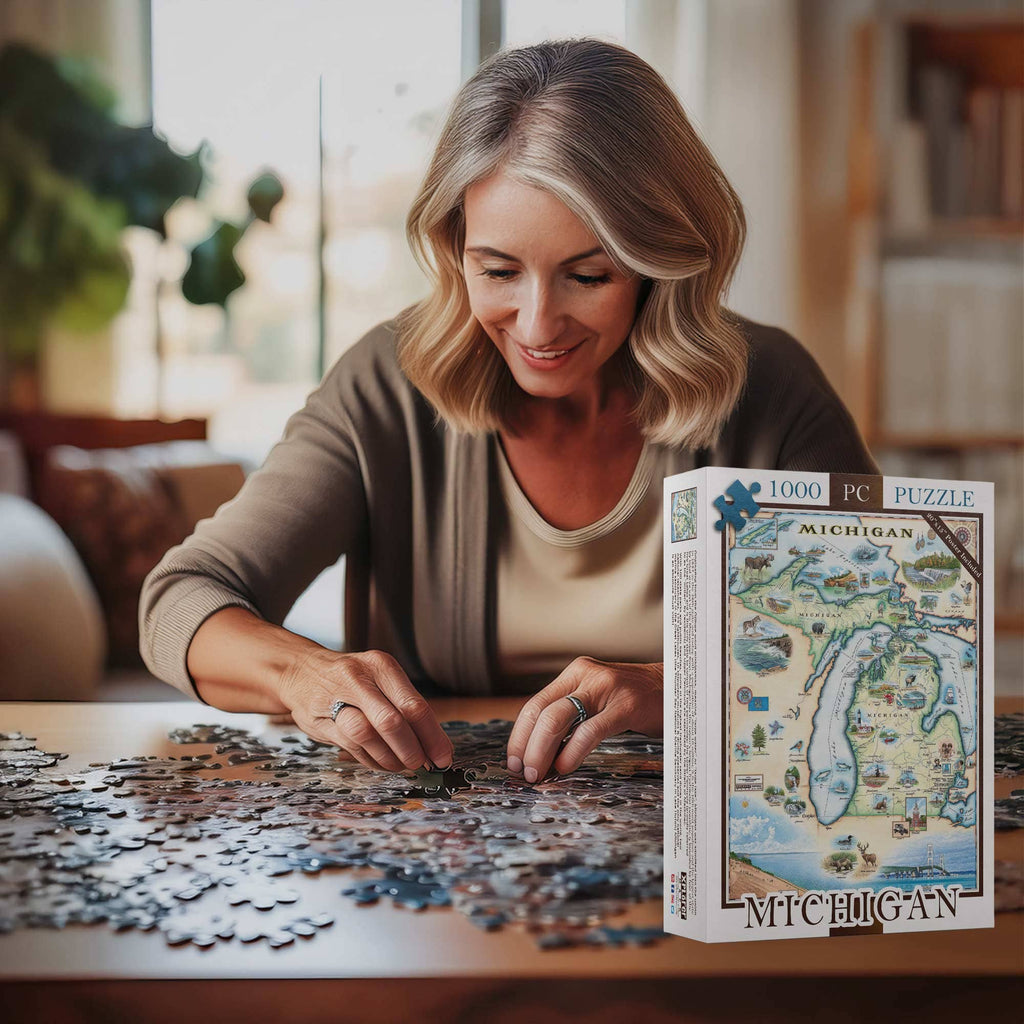 Michigan State Map Puzzle - 1000-Pieces