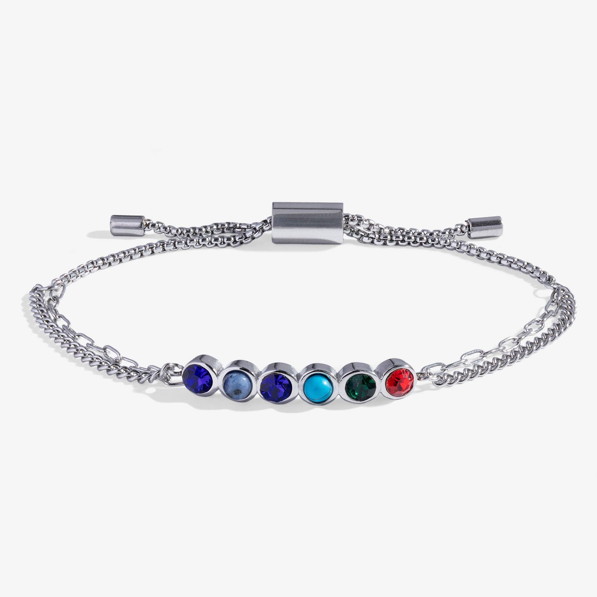 Sister Hidden Message Acrostic Bolo Bracelet: Stainless Steel Silver