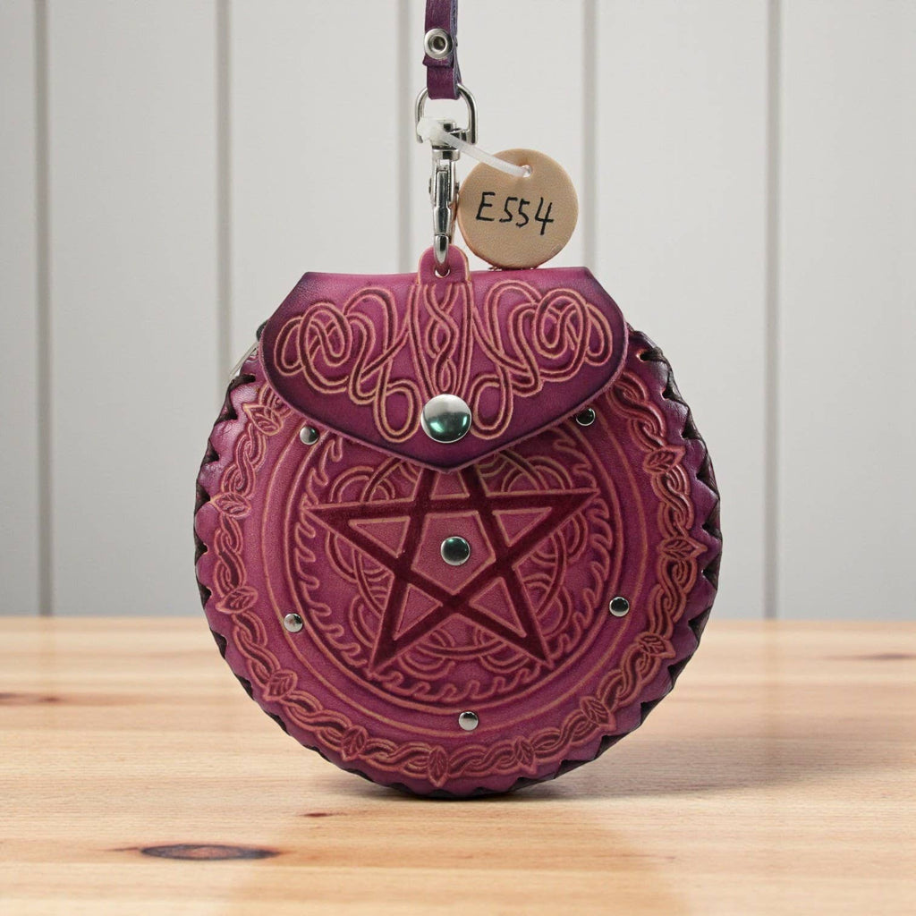 Handmade Leather Pentagram Wristlet E554