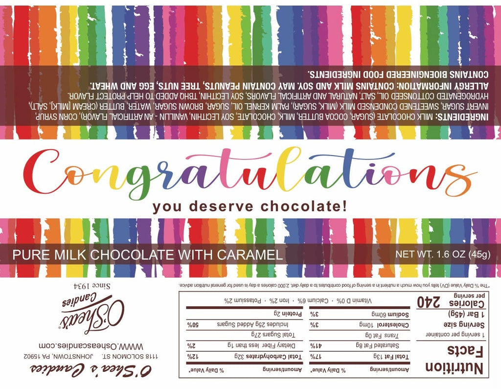 -Chocolate Bar “Congratulations 🎊” CARAMEL w/Gold Wrapper