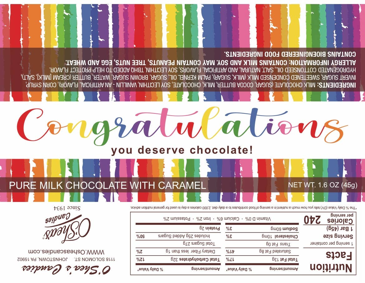 -Chocolate Bar “Congratulations 🎊” CARAMEL w/Gold Wrapper