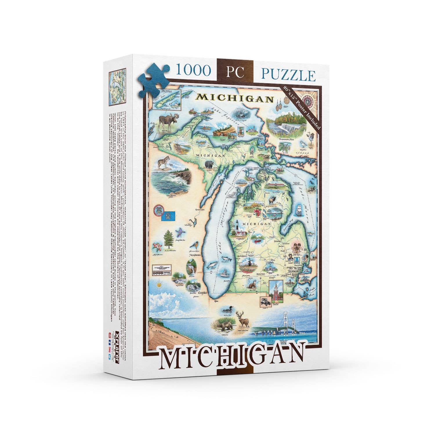 Michigan State Map Puzzle - 1000-Pieces
