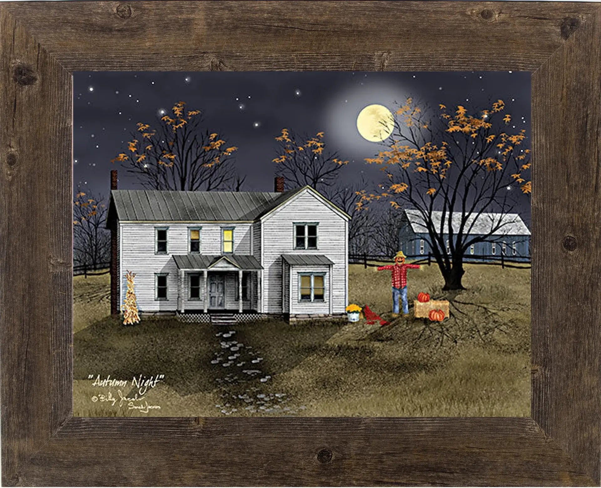 Autumn Night By Artist Billy Jacobs Art Framed Print  : Black Frame