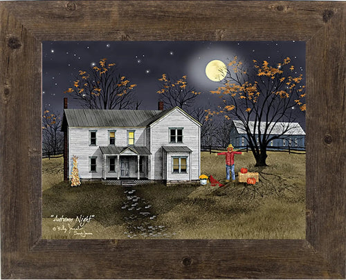 Autumn Night By Artist Billy Jacobs Art Framed Print  : Black Frame