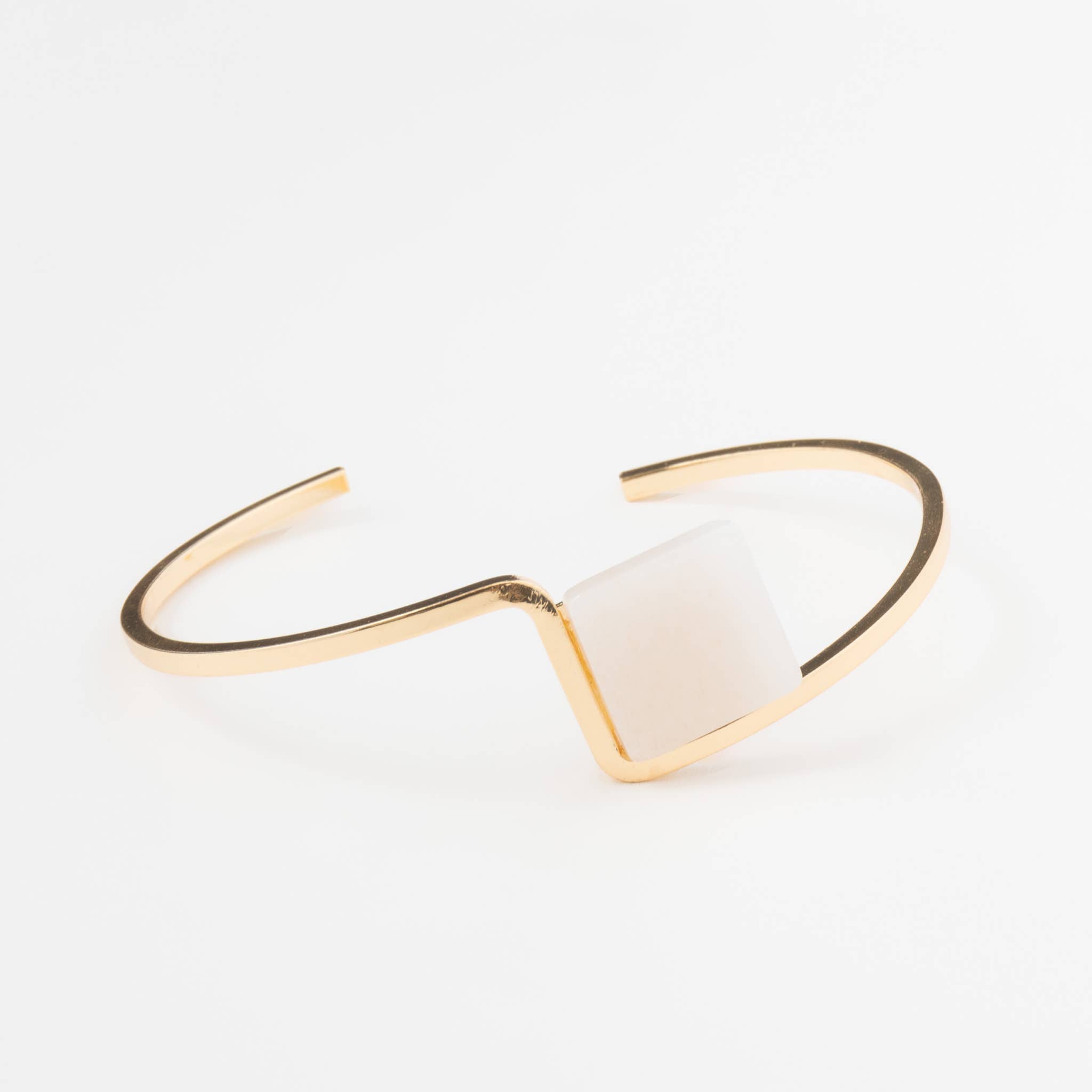 Kinley Stone Accent Cuff Bracelet: Silver