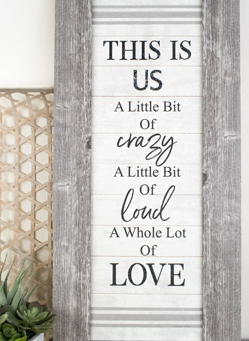 This Is Us Loud Crazy Love Family Home Decor Framed Art: Medium