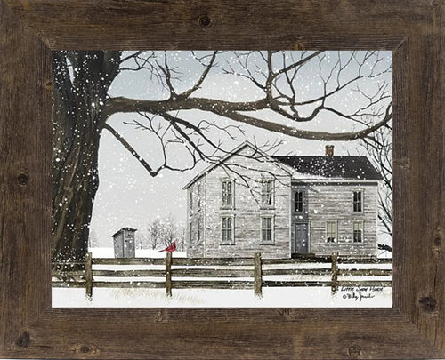 A Little Snow House by Artist Billy Jacobs Art Sign : Black Frame