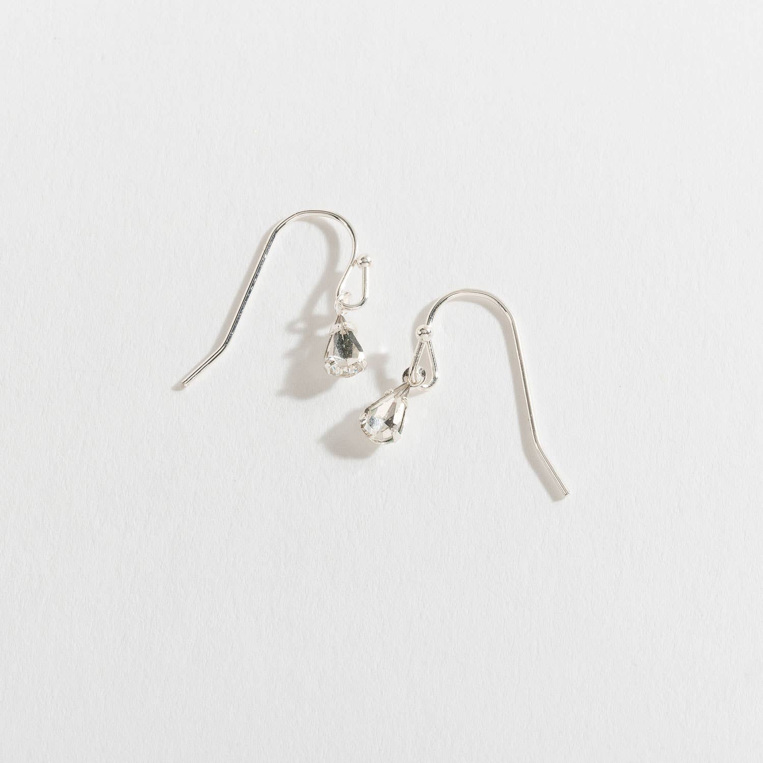 Silver Teardrop Ear Sense Earrings: Aqua