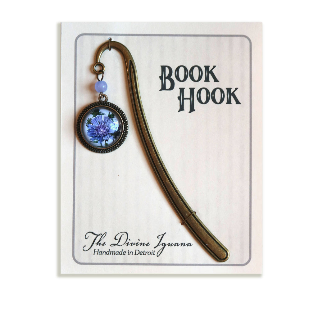 Purple Aster Flower Bronze Bookmark