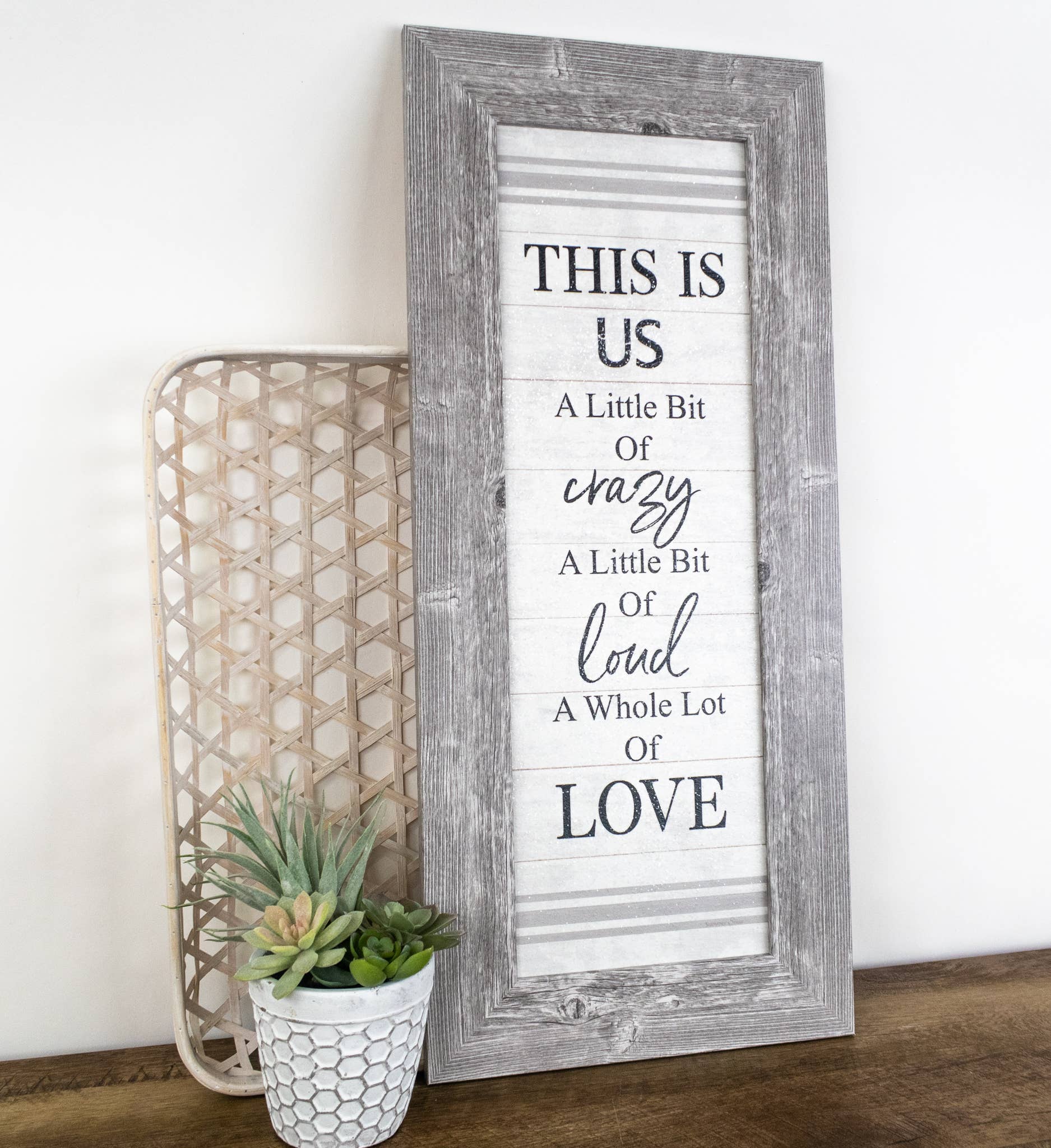This Is Us Loud Crazy Love Family Home Decor Framed Art: Medium
