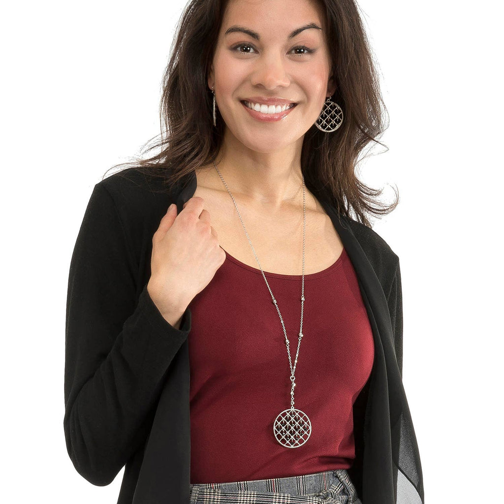 Mosaic Bead Drop Round Shape Necklace Asst