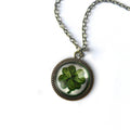 Shamrock or Four Leafed Clover Irish Pendant Necklace