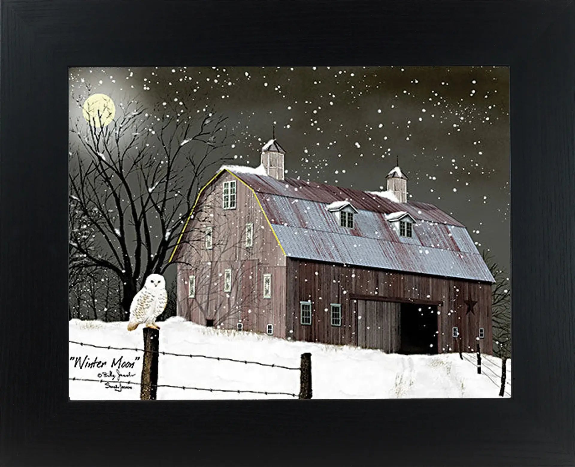Winter Moon Owl Art By Artist Billy Jacobs Art