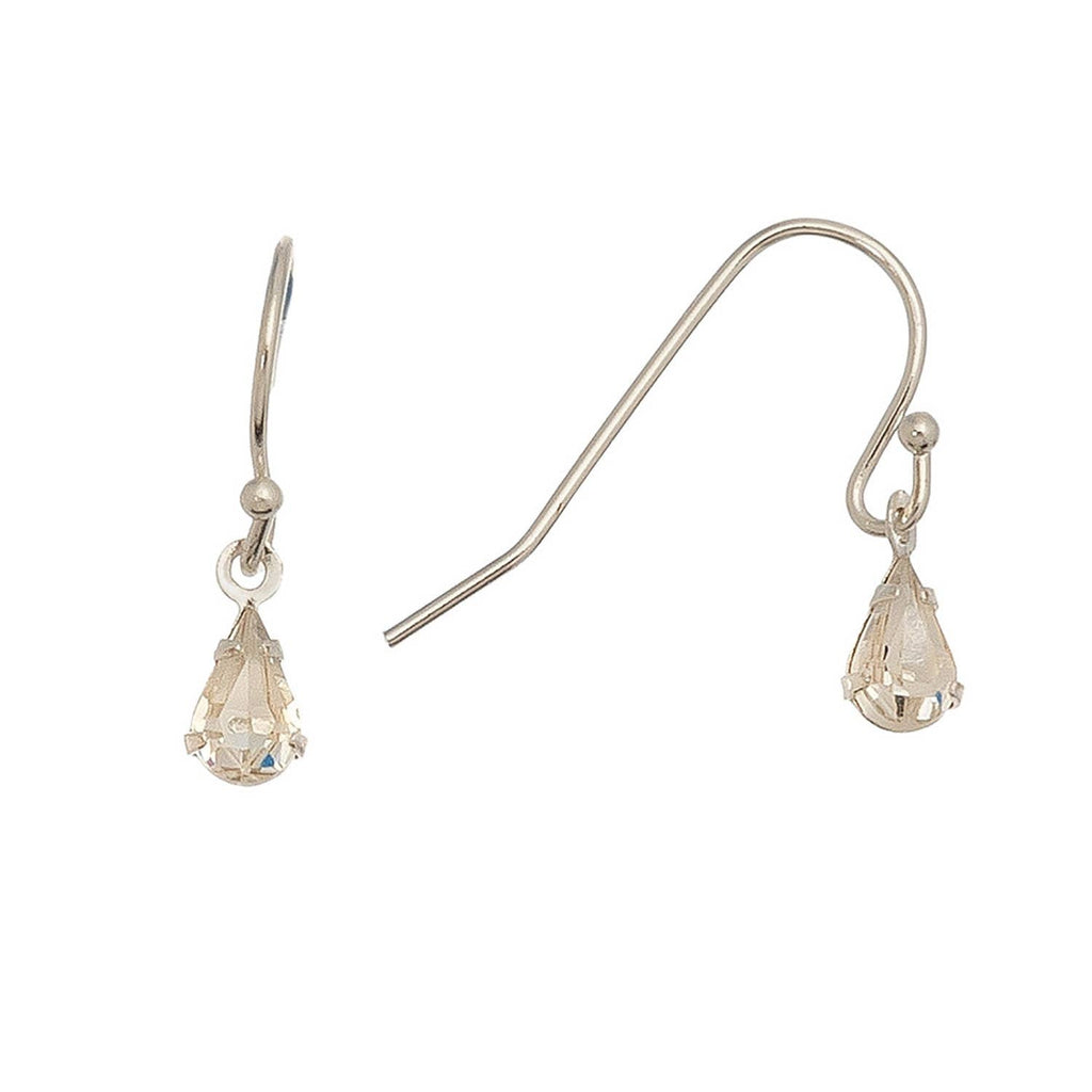 Silver Teardrop Ear Sense Earrings: Aqua