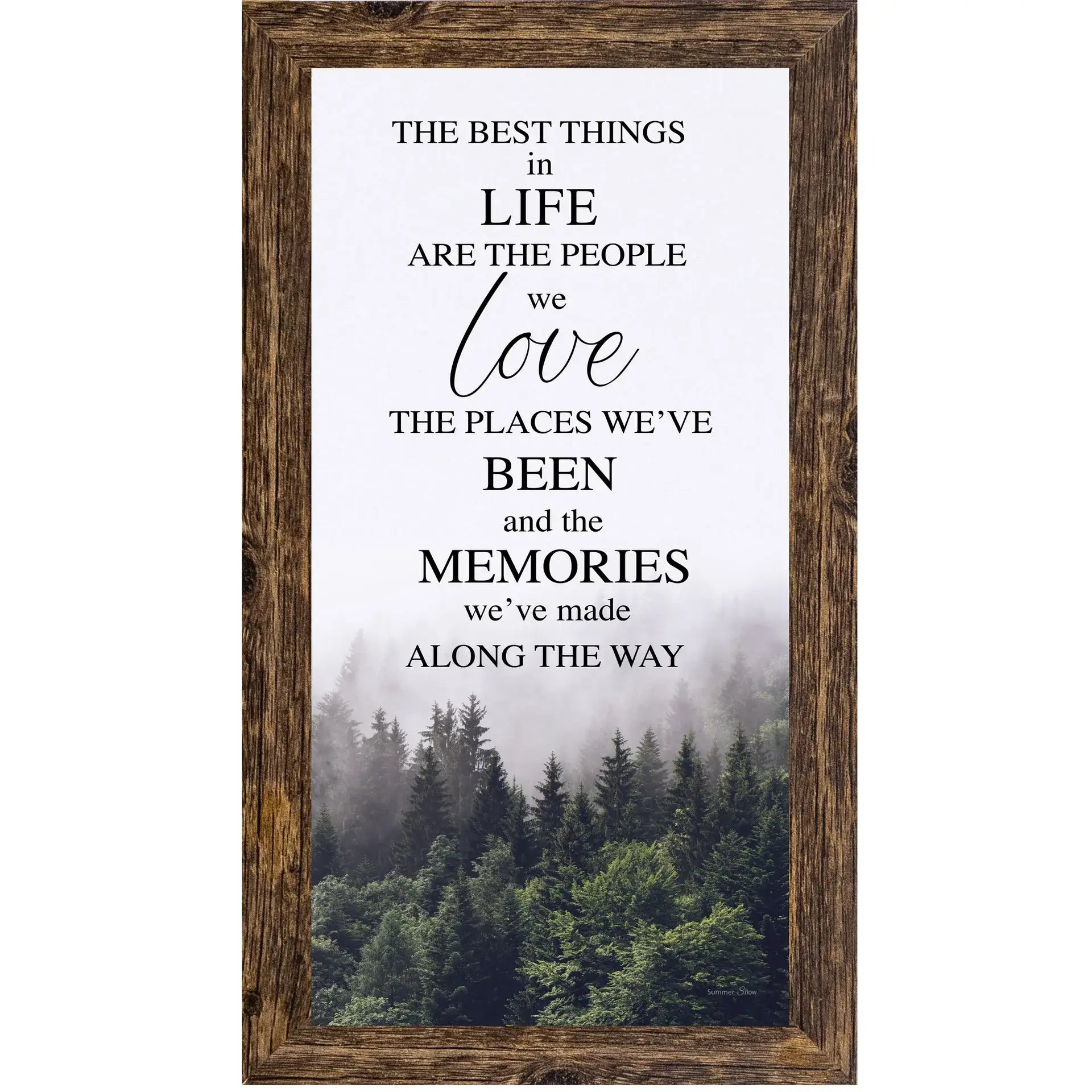 The Best Things In Life People Green Forest Art Vertical : Natural Brown / 8x14"