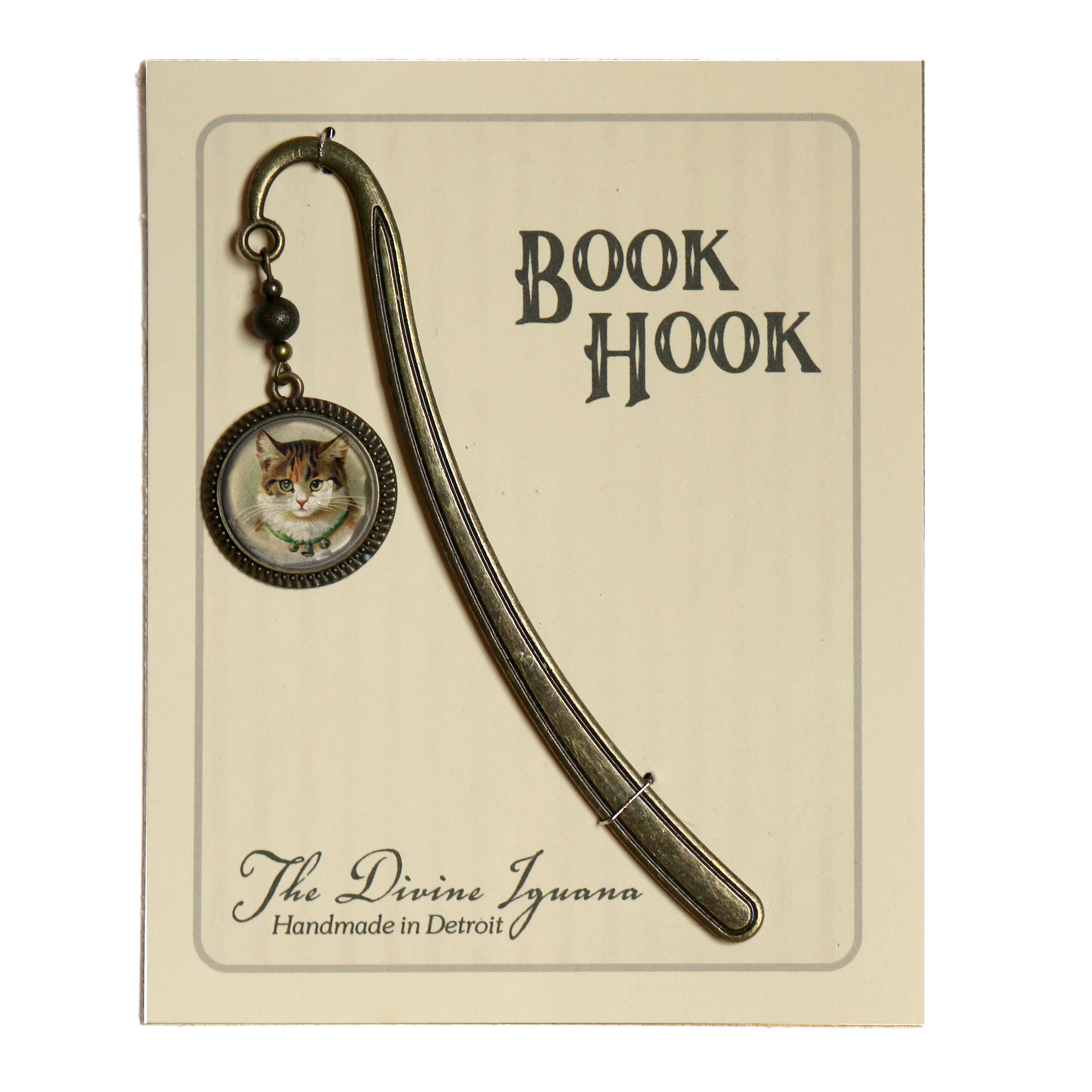 Best Friends Calico Cat Bronze and Glass Cabochon Bookmark