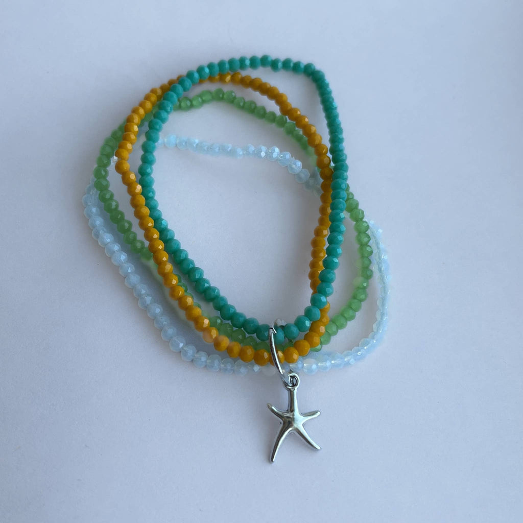 Kanani Multi Row Beaded Coastal Charm Bracelet: Starfish