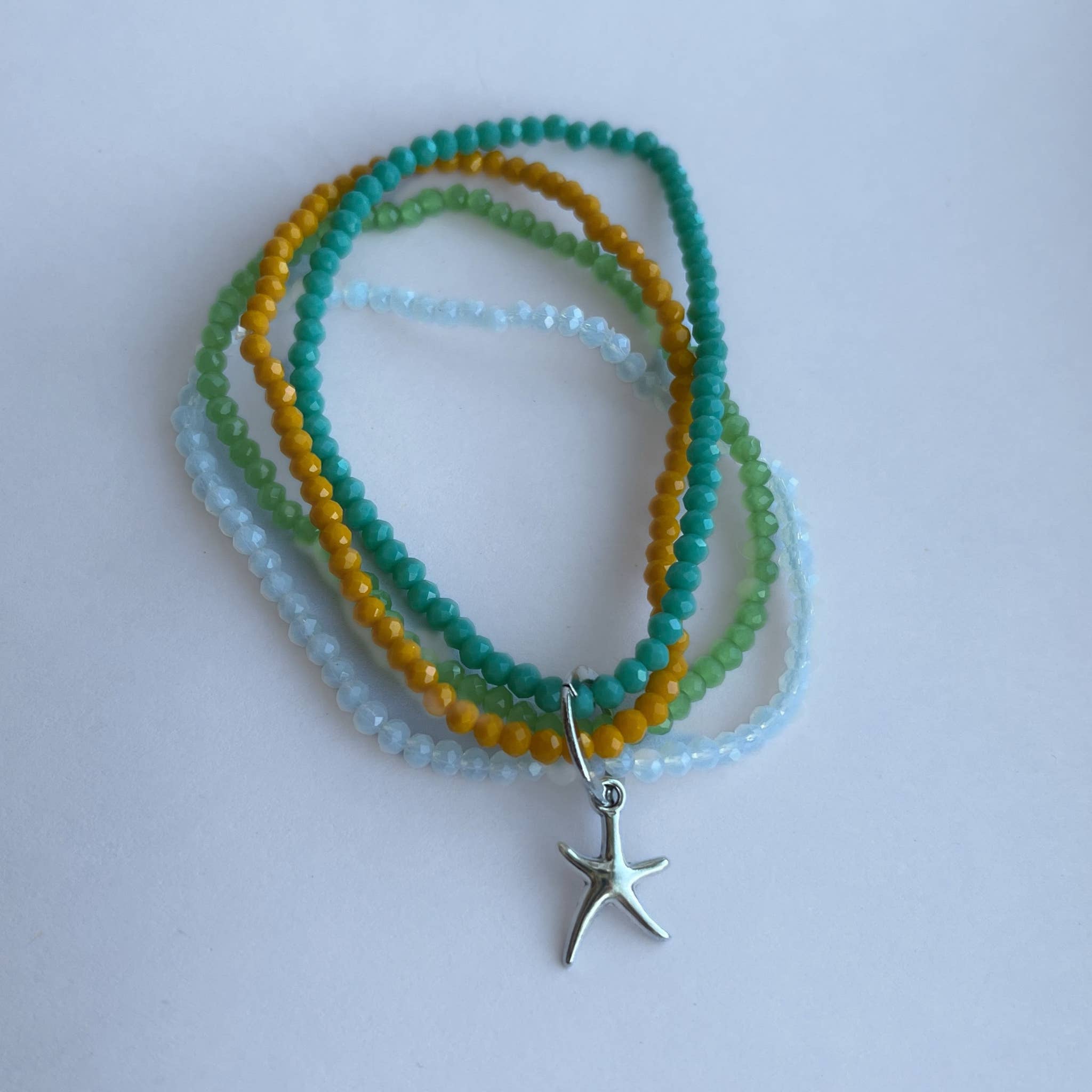 Kanani Multi Row Beaded Coastal Charm Bracelet: Starfish