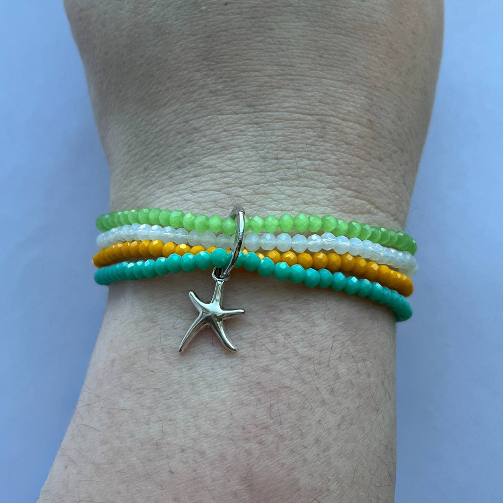 Kanani Multi Row Beaded Coastal Charm Bracelet: Starfish