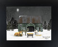 Remembering The Night By Artist Billy Jacobs Nativity Winter: Black Frame / 14x18"